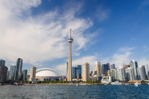 Toronto cityscape from Lake Ontario. Canada